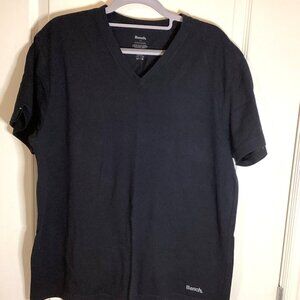 Bench Men's Unsex Size L Black T-shirt Top V-Neck Casual Short Sleeves